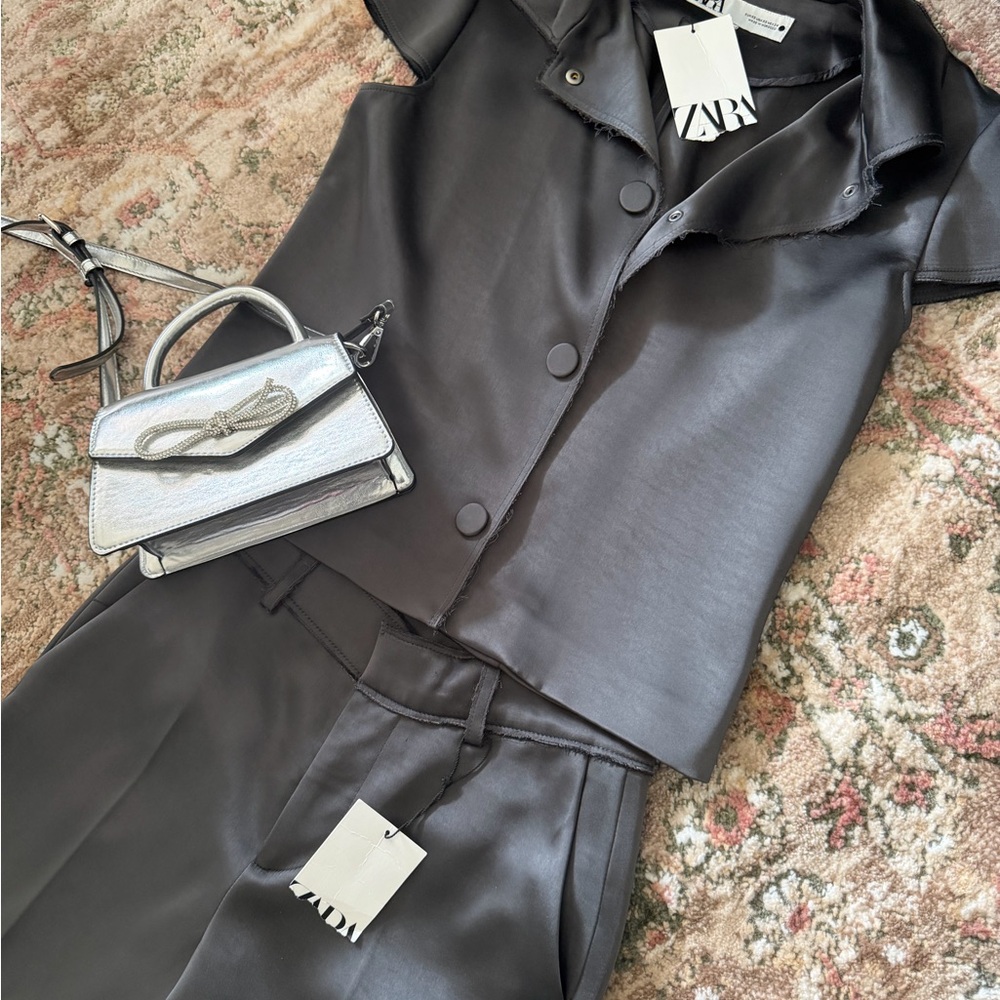 Zara Lavender Cropped Jacket and Matching Trousers Set - Picture 3 of 3
